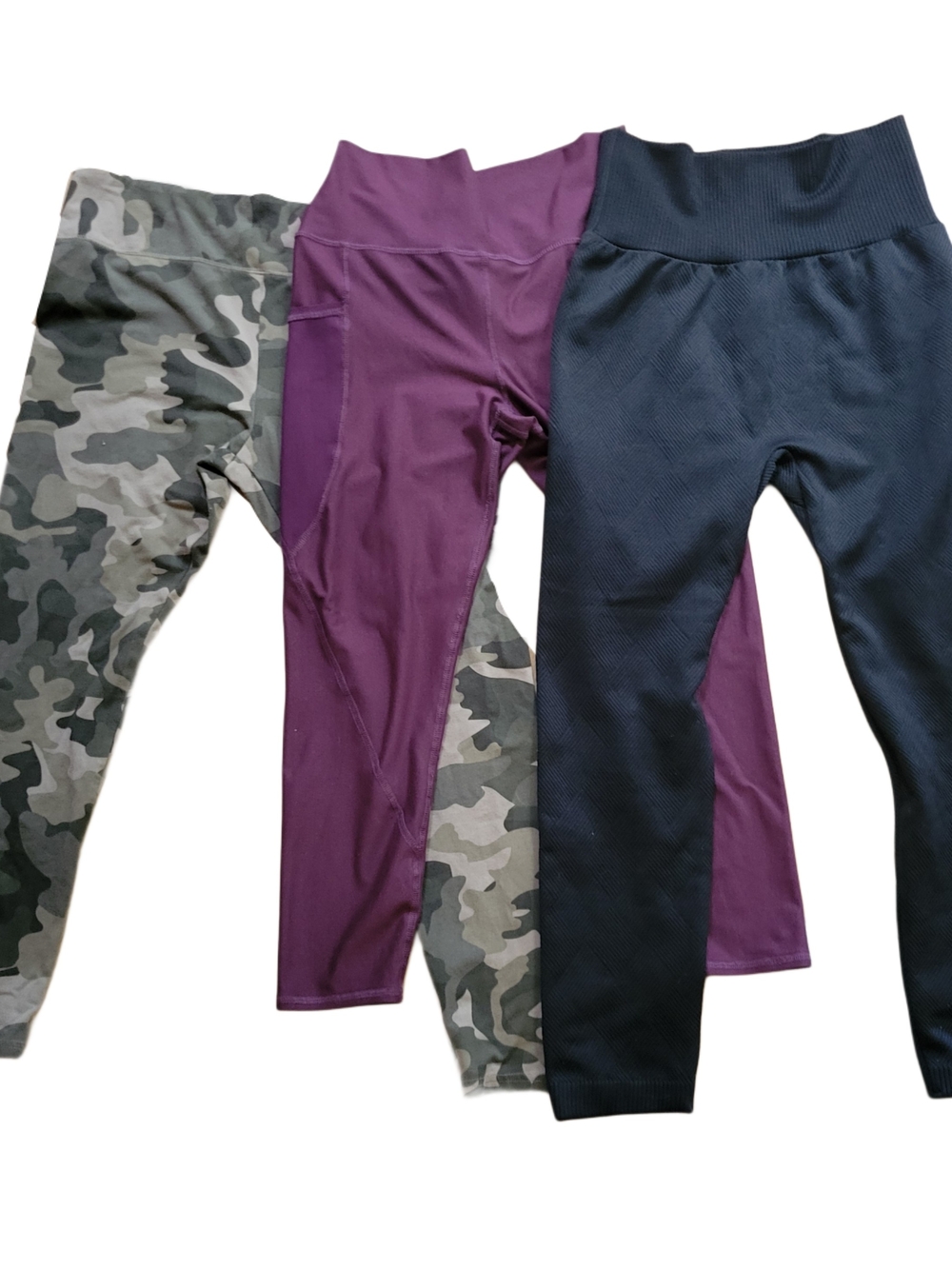 Women's Bundle Of 3 Active Leggings - Plum, Navy & Camo